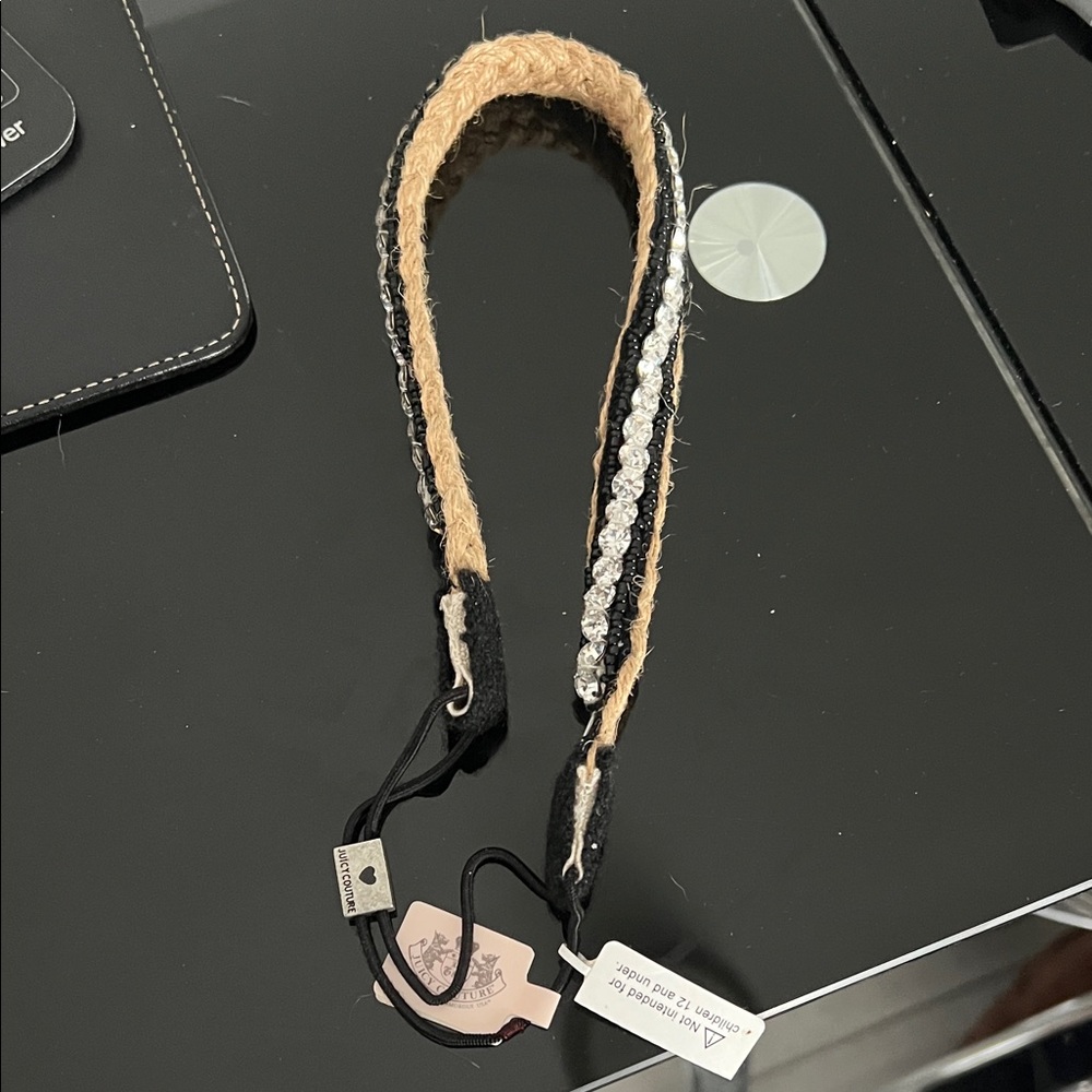 Juicy Couture Black and Gold Hairband